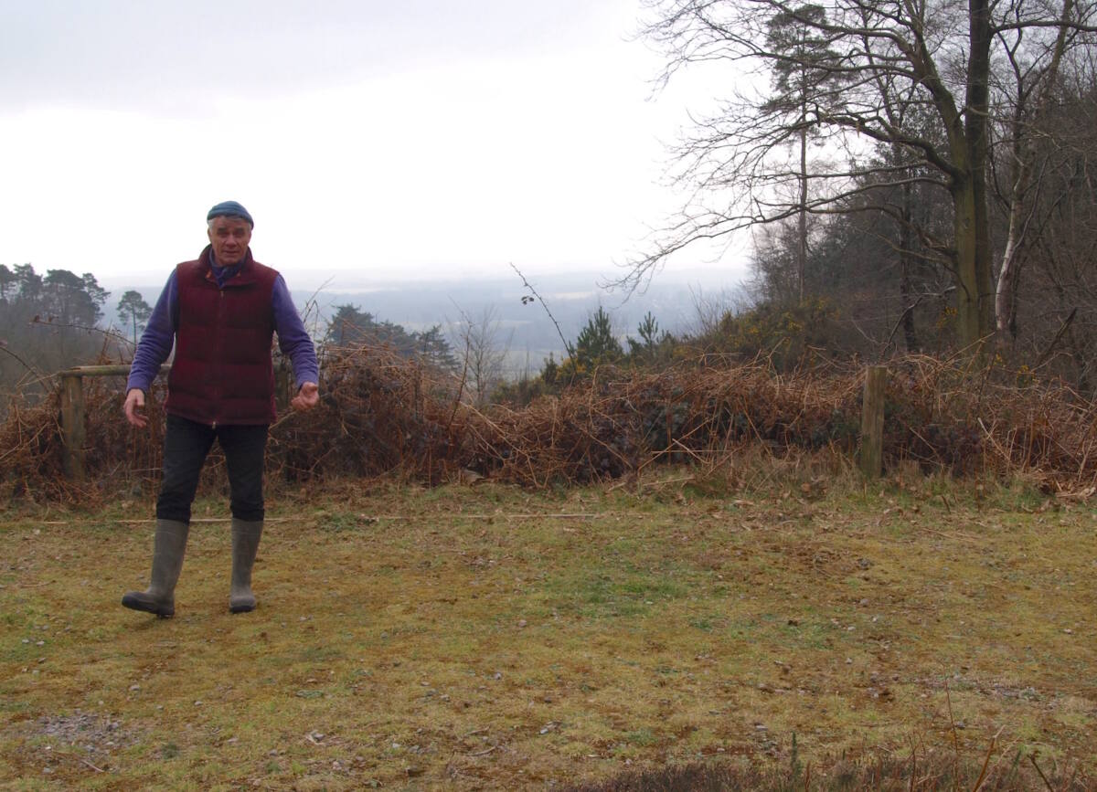 Matthew Burt on site visit at Holmbury Hill